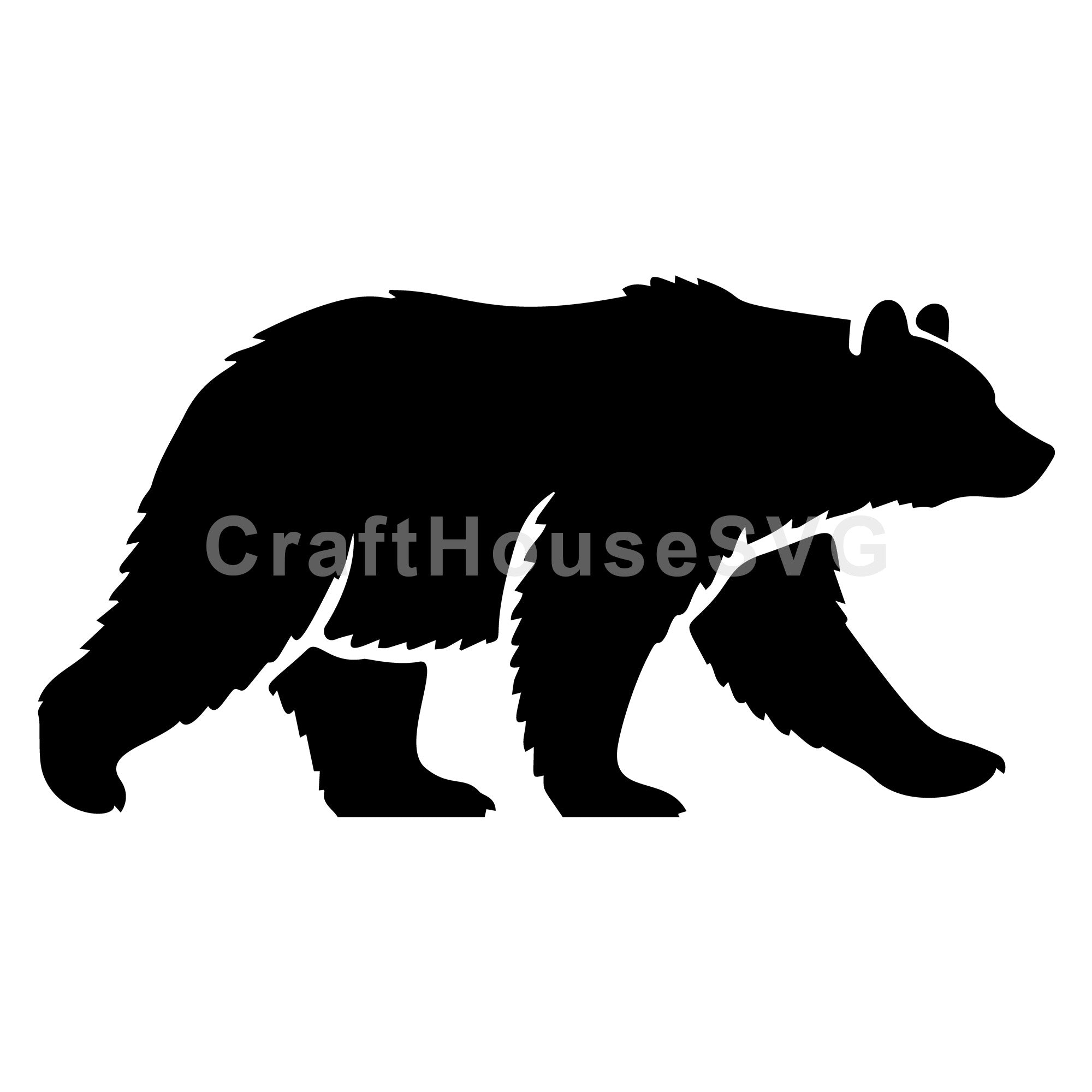 Simple Walking Bear Silhouette SVG