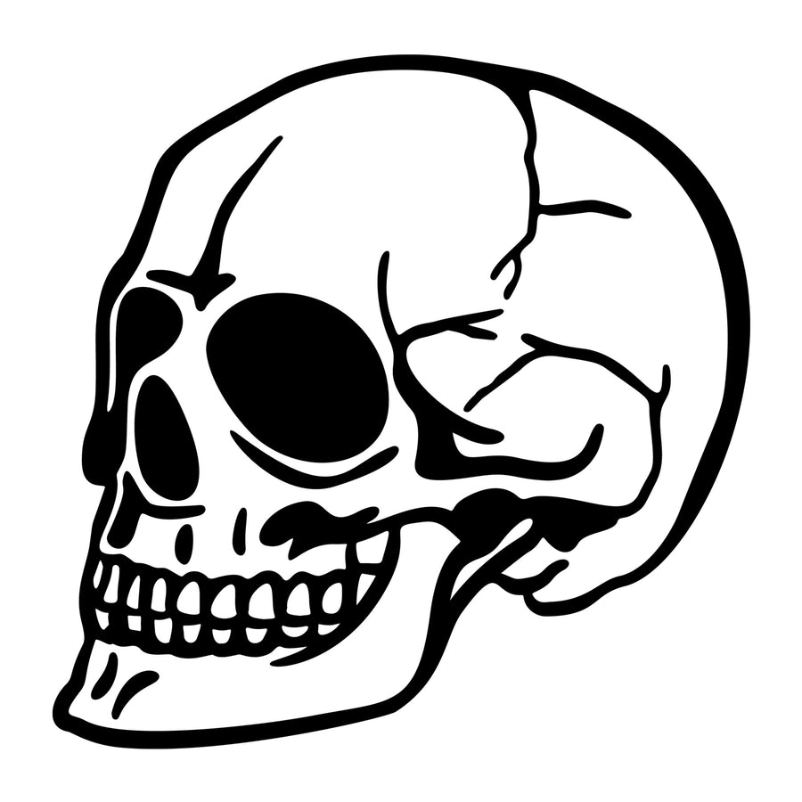 Skull SVG design for Cricut, Silhouette, laser cutting, vinyl, sublimation, and Halloween craft projects.