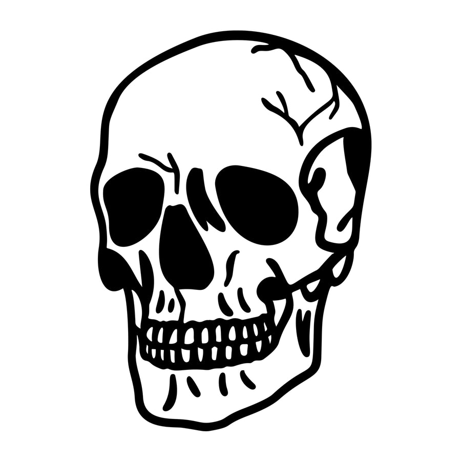 Skull SVG design for Cricut, Silhouette, laser cutting, vinyl, sublimation, and Halloween craft projects.