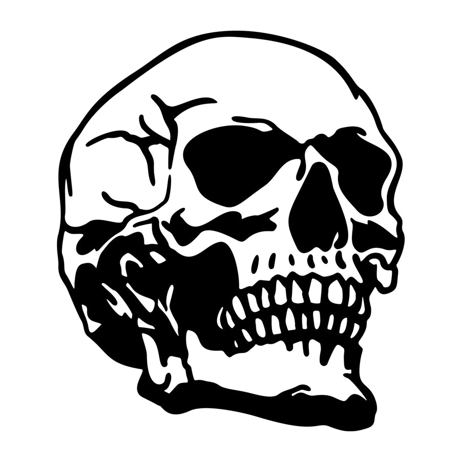 Skull SVG design for Cricut, Silhouette, laser cutting, vinyl, sublimation, and Halloween craft projects.