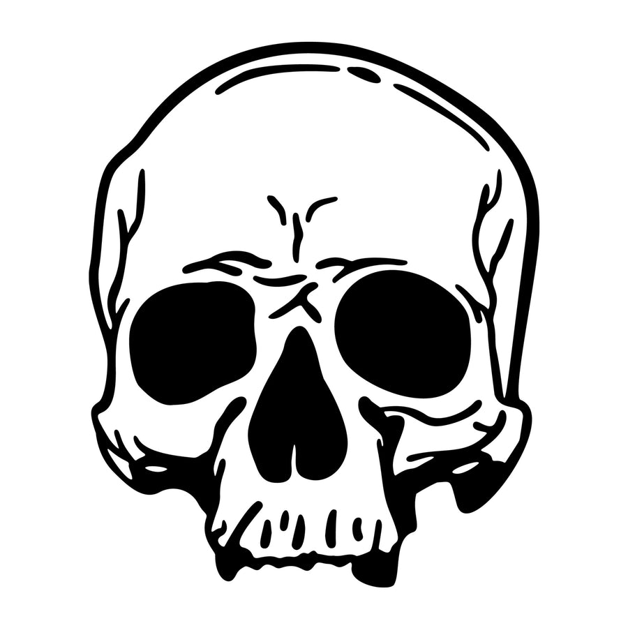 Skull SVG design for Cricut, Silhouette, laser cutting, vinyl, sublimation, and Halloween craft projects.