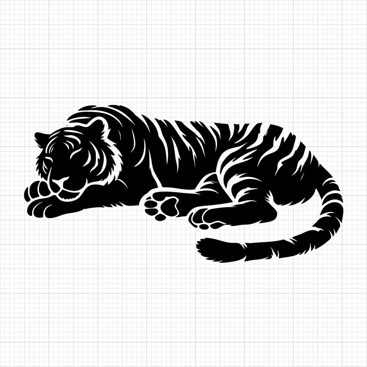 Sleeping Tiger Resting Silhouette