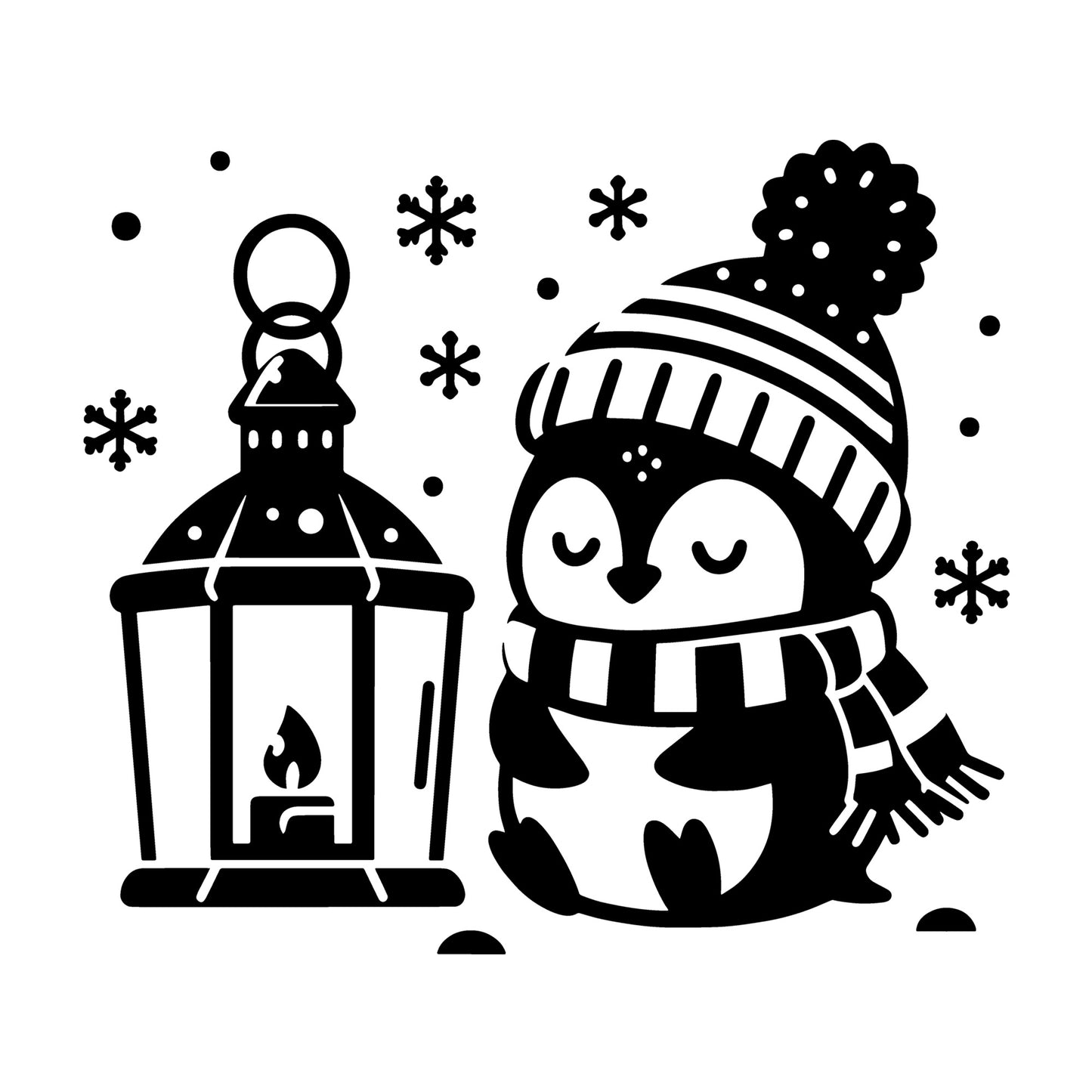 Sleepy Penguin SVG design for Cricut, Silhouette, laser cutting, vinyl, sublimation, and craft projects.