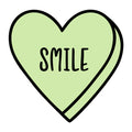 Smile SVG design for Cricut, Silhouette, laser cutting, vinyl, sublimation, Valentine conversation hearts, and craft projects.