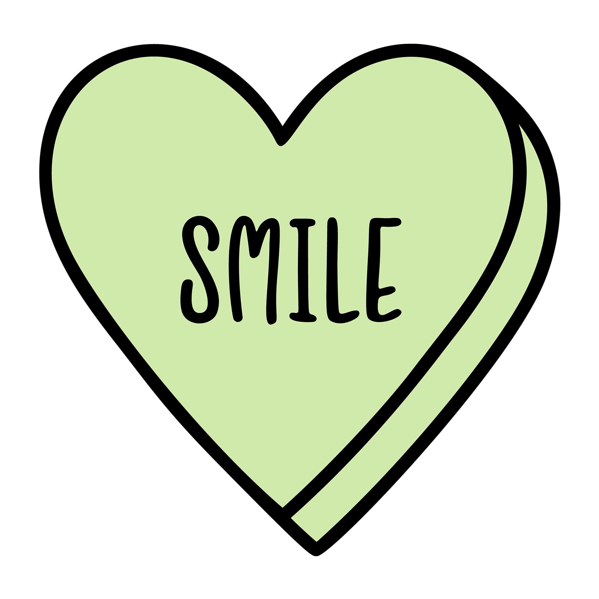 Smile SVG design for Cricut, Silhouette, laser cutting, vinyl, sublimation, Valentine conversation hearts, and craft projects.