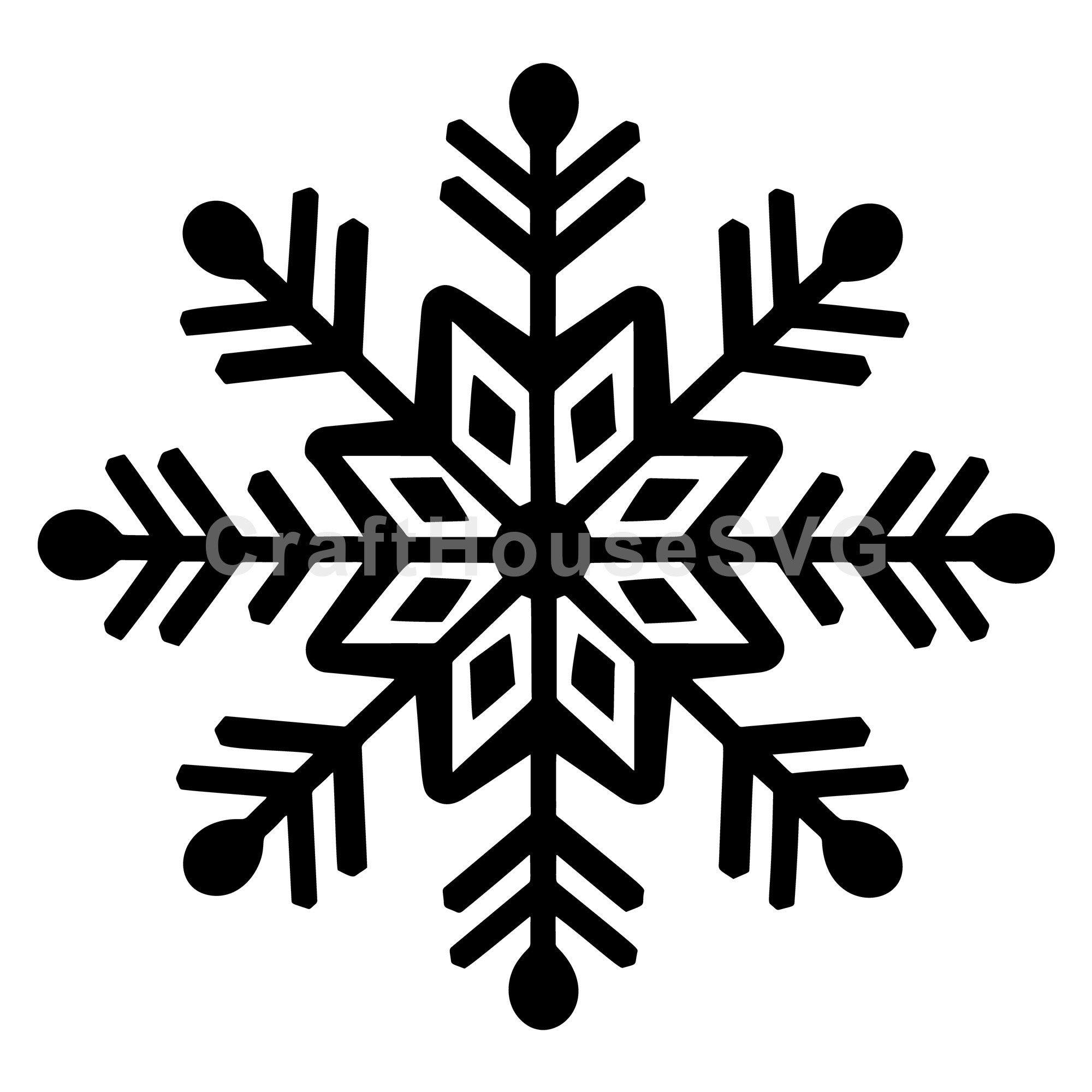 Abstract Circles Snowflake Winter SVG