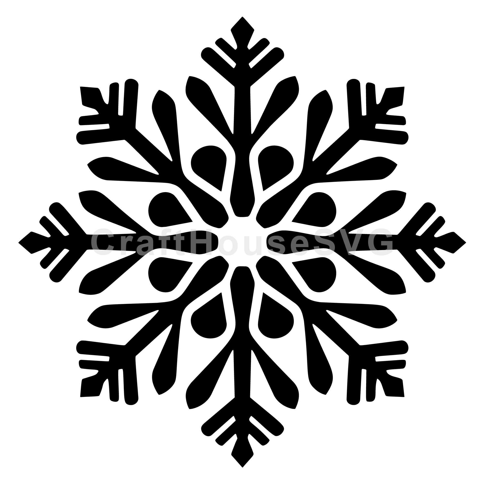 Teardrop Accent Snowflake Winter SVG