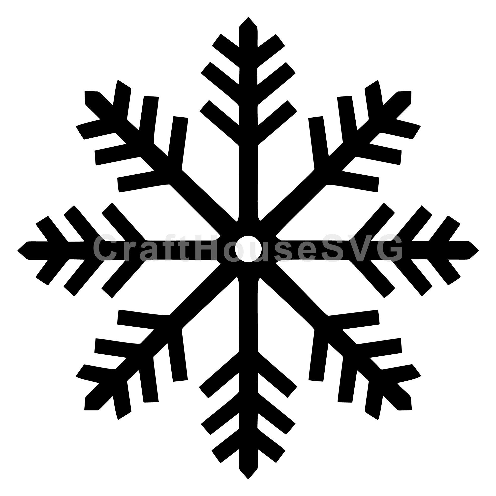 Classic Open Center Snowflake Winter SVG