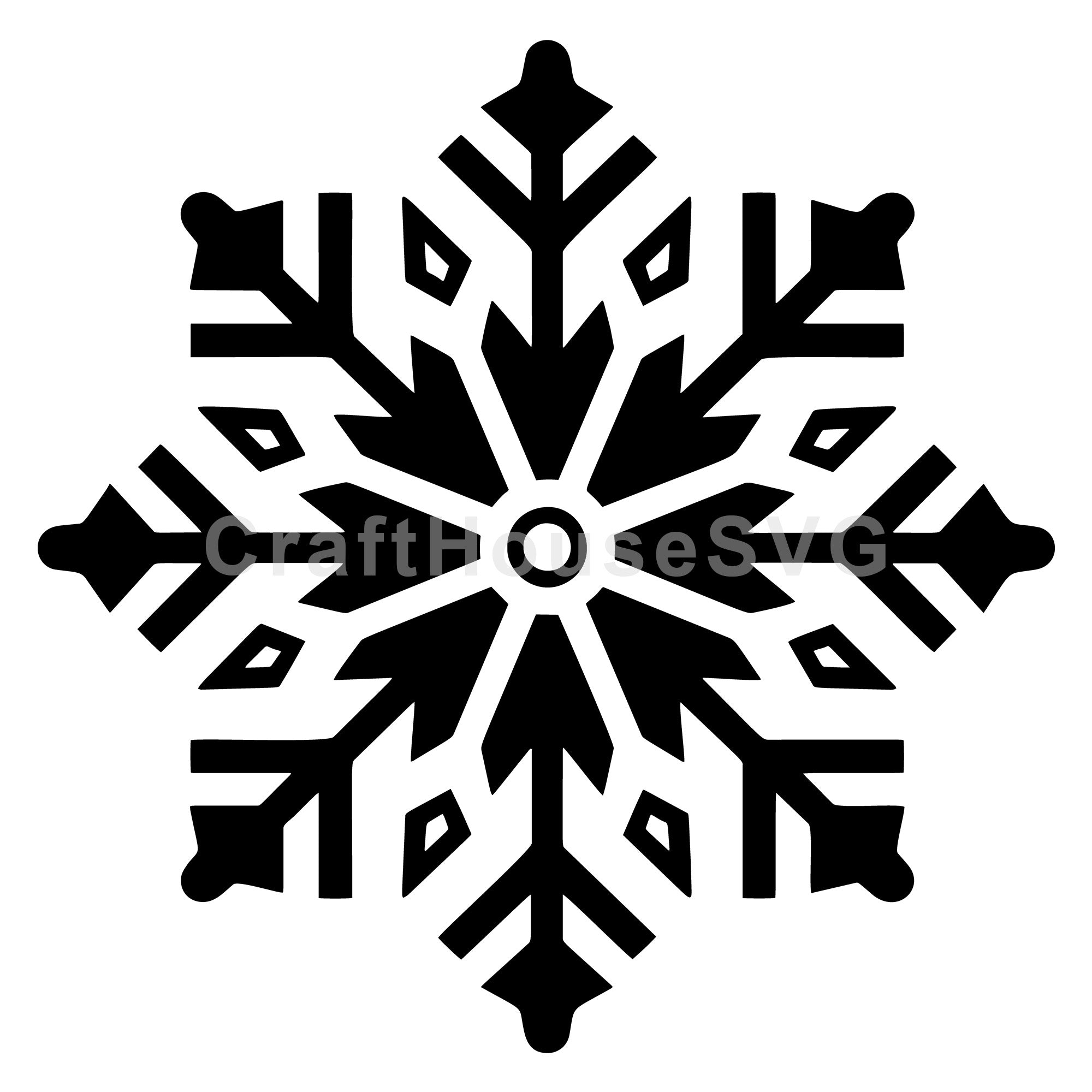 Geometric Diamond Accent Snowflake Winter SVG