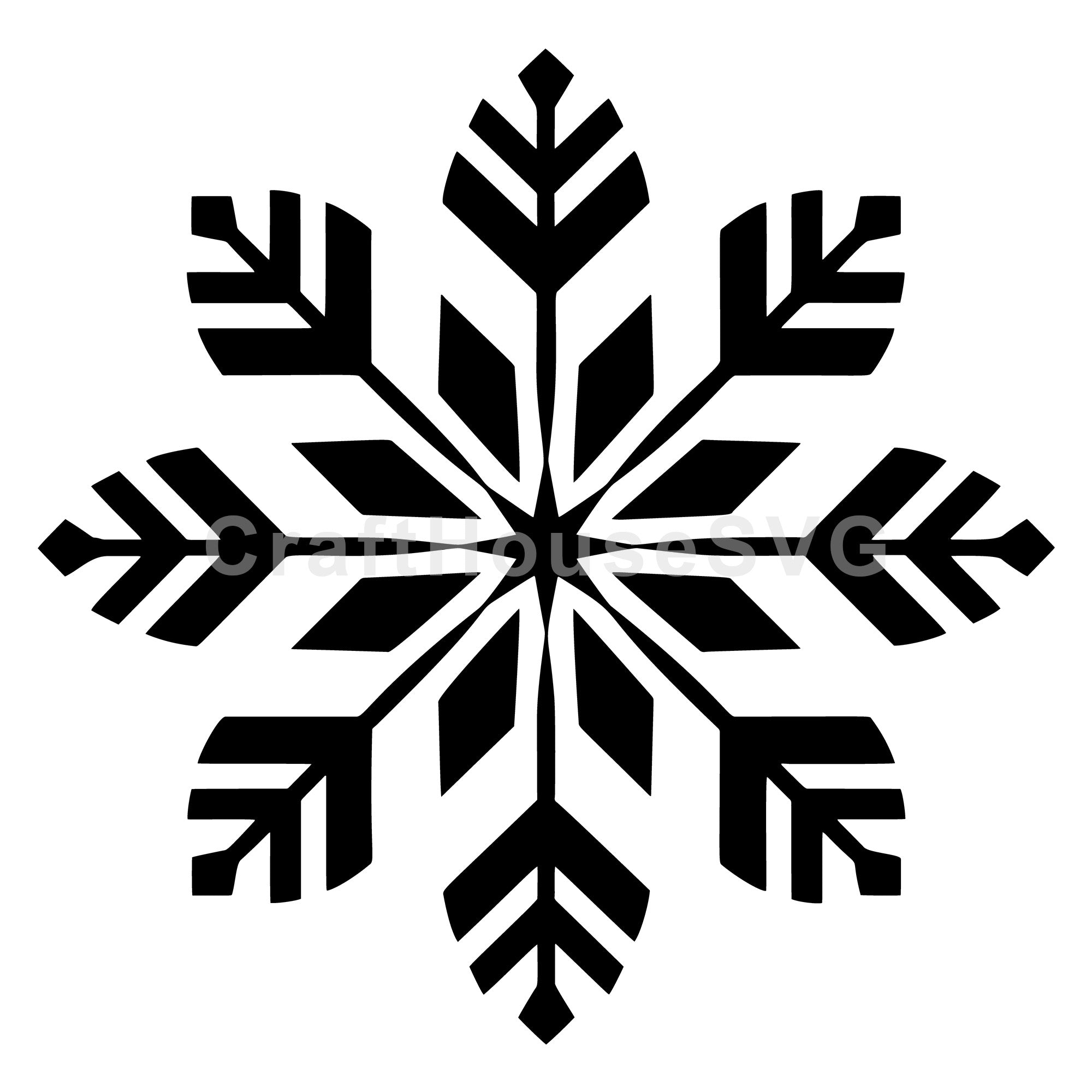 Modern Arrowhead Snowflake Winter SVG