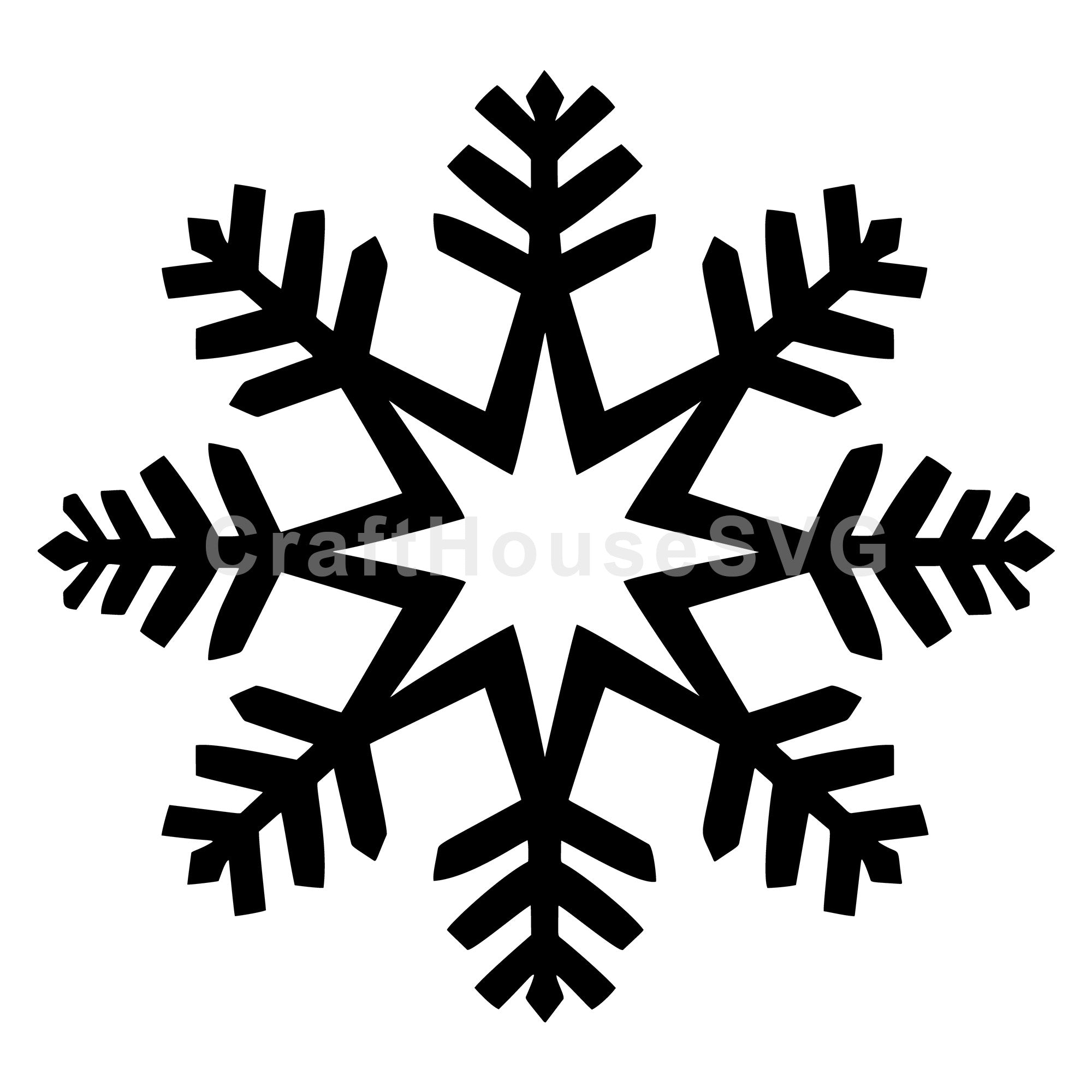 Sharp Starburst Snowflake Winter SVG