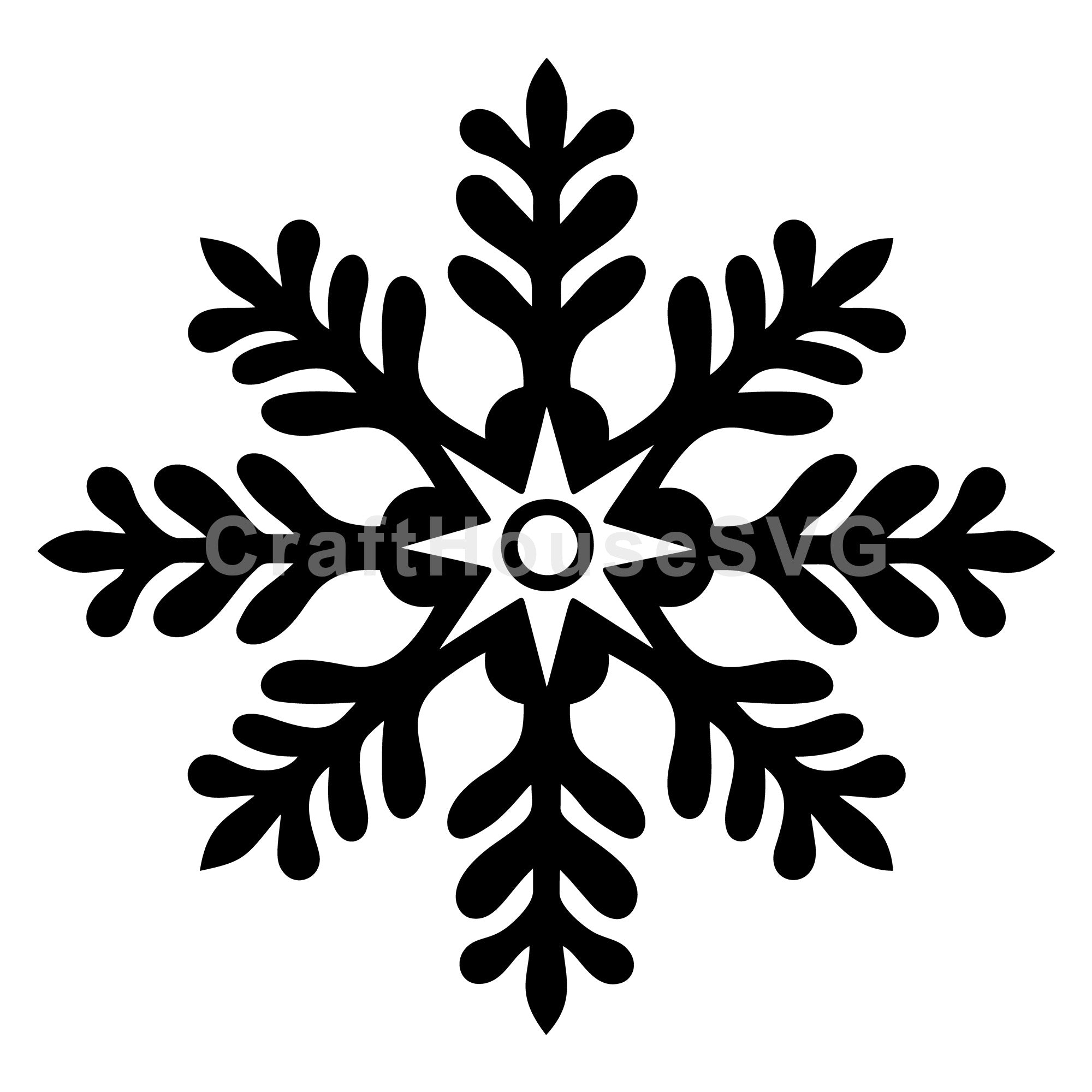 Curved Branch Snowflake Winter SVG