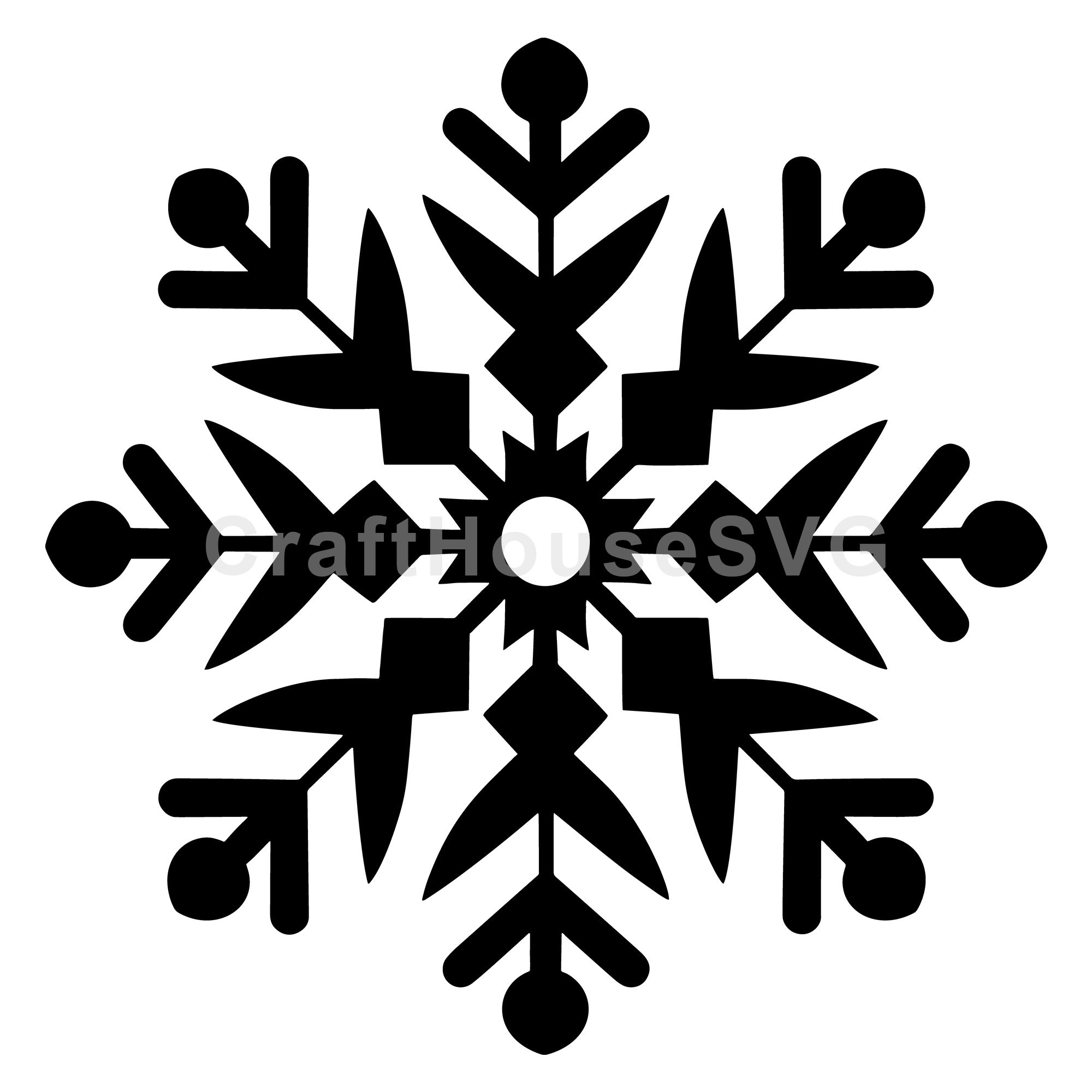 Symmetrical Star Snowflake Papercut Winter SVG