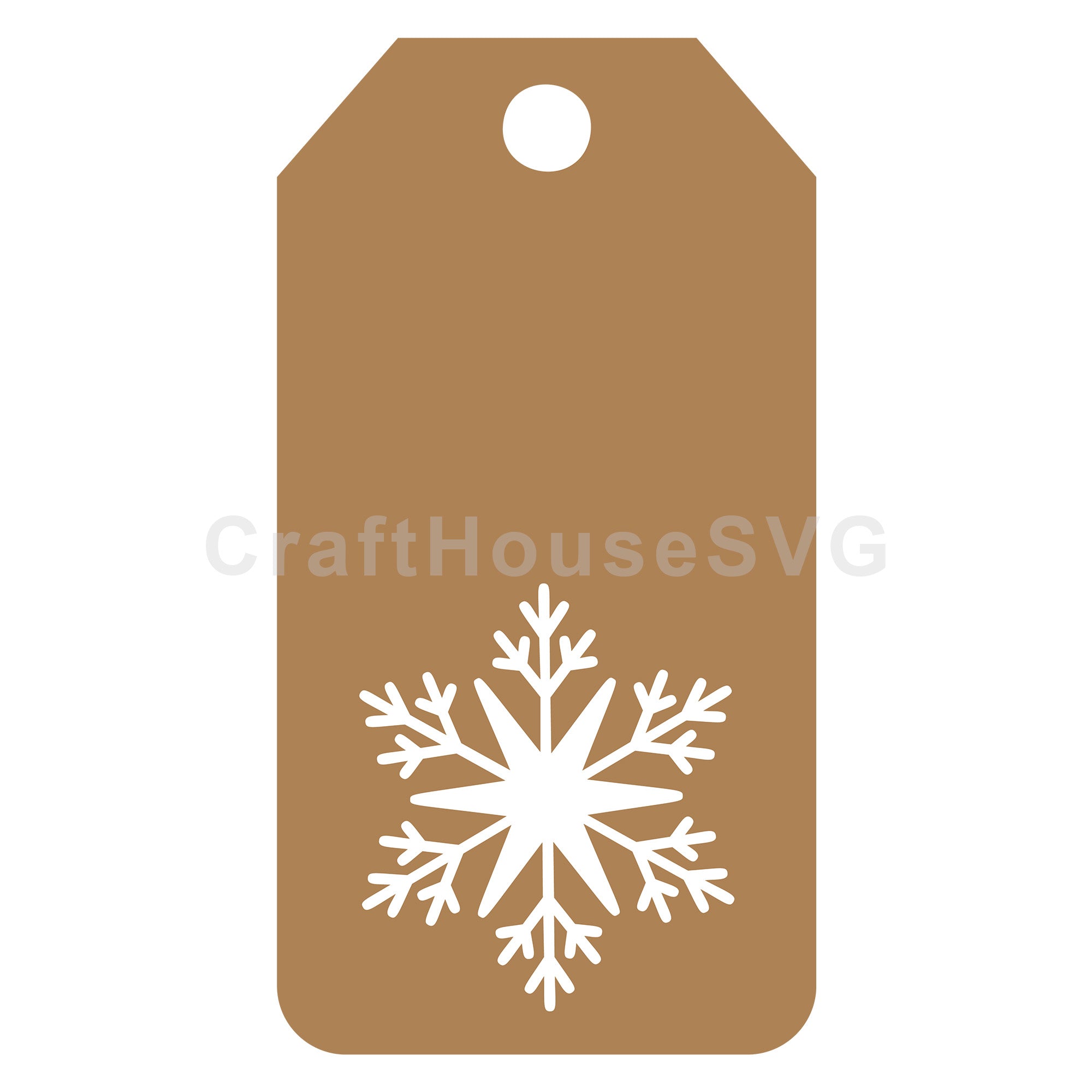 Elegant Snowflake Gift Tag SVG