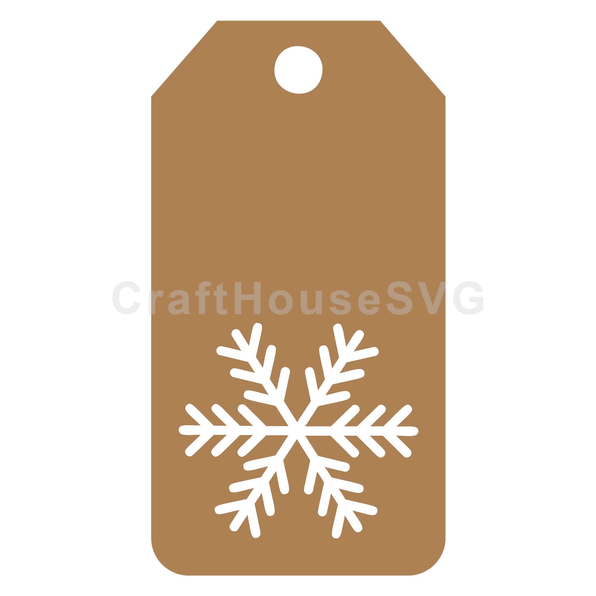 Simple Snowflake Gift Tag SVG