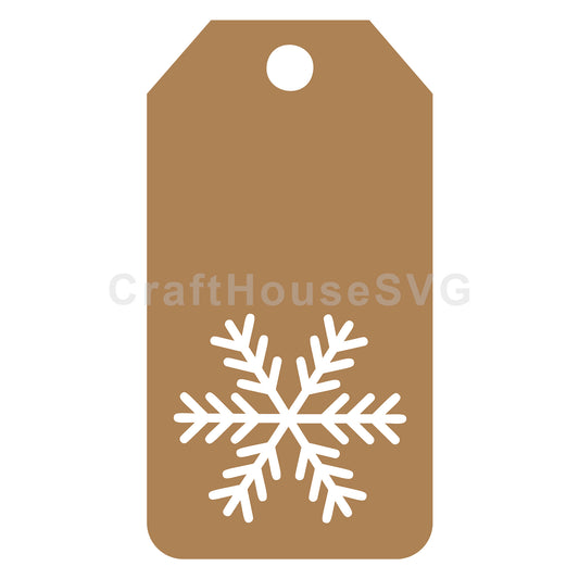 Simple Snowflake Gift Tag SVG