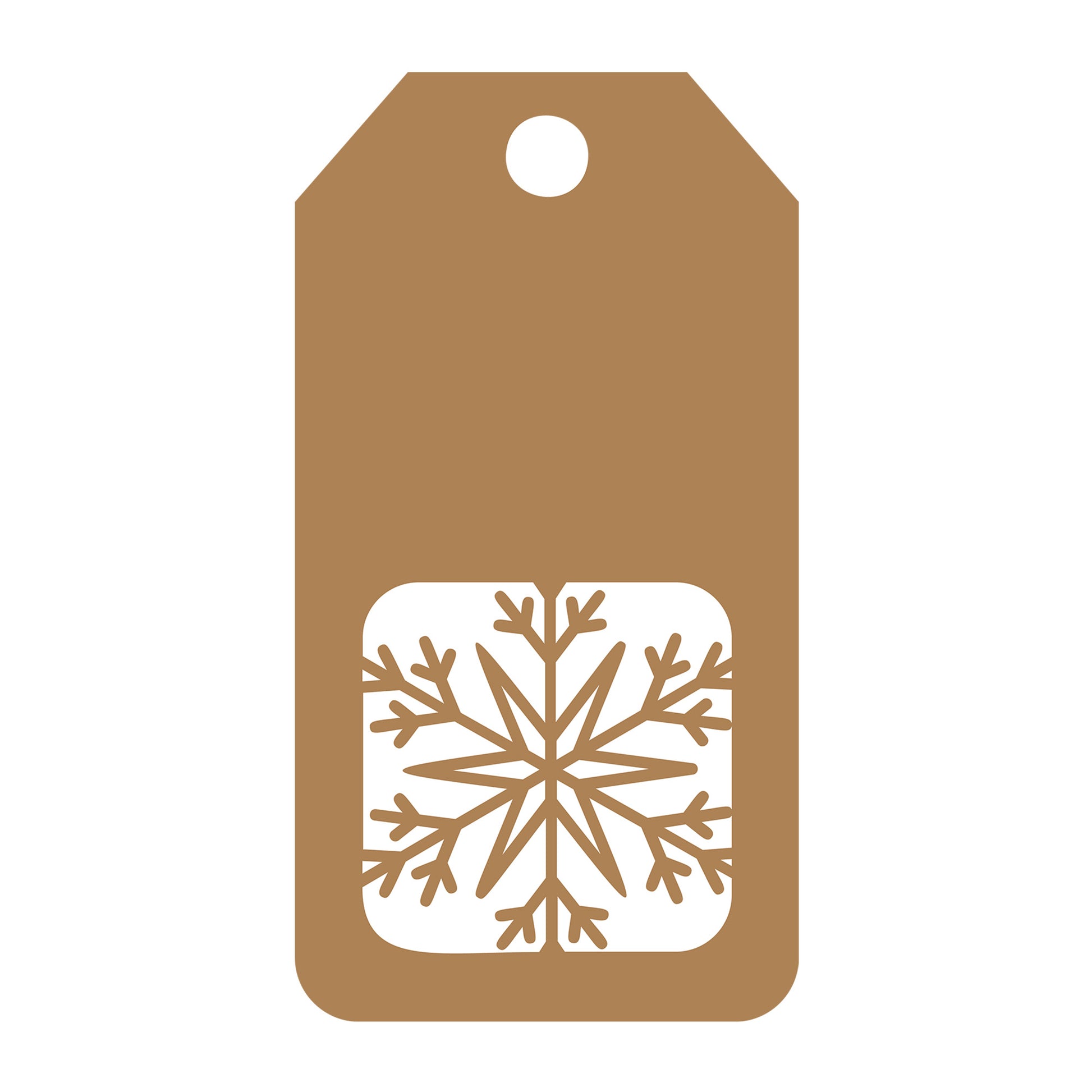 Snowflake Gift Tag SVG design for Cricut, Silhouette, laser cutting, vinyl, sublimation, gift tags, and craft projects.