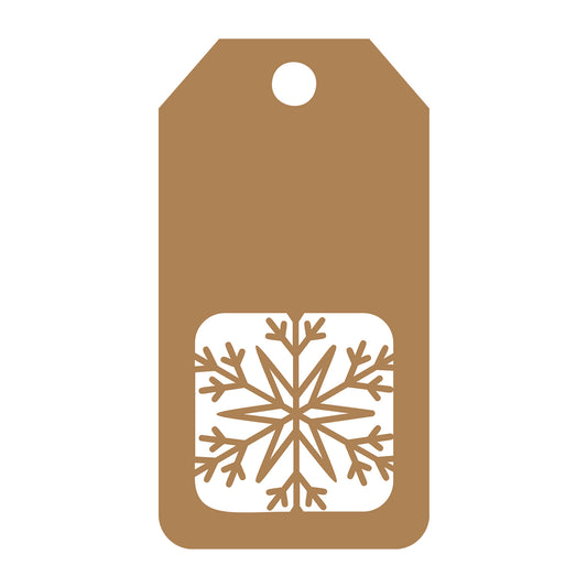 Snowflake Gift Tag SVG design for Cricut, Silhouette, laser cutting, vinyl, sublimation, gift tags, and craft projects.