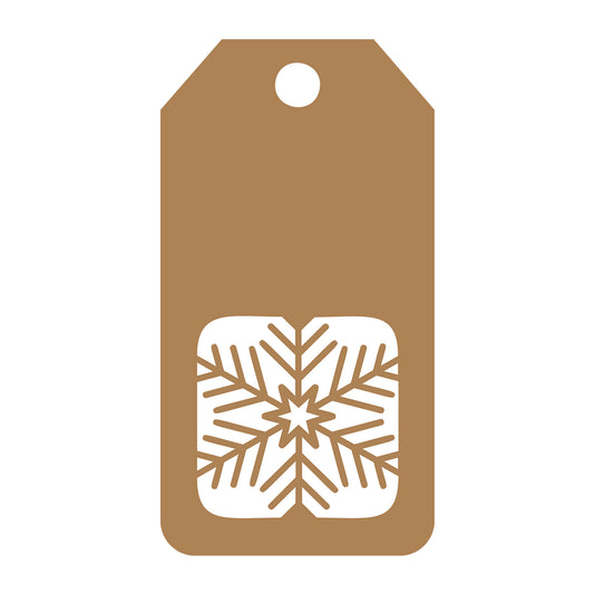 Snowflake Gift Tag SVG design for Cricut, Silhouette, laser cutting, vinyl, sublimation, gift tags, and craft projects.