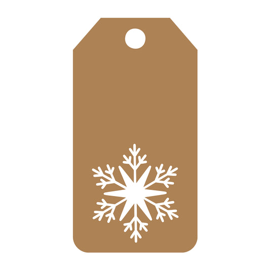 Snowflake Gift Tag SVG design for Cricut, Silhouette, laser cutting, vinyl, sublimation, gift tags, and craft projects.
