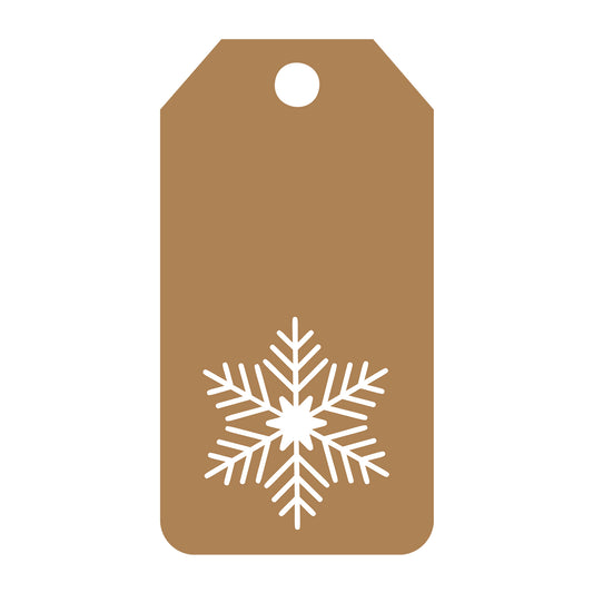 Snowflake Gift Tag SVG design for Cricut, Silhouette, laser cutting, vinyl, sublimation, gift tags, and craft projects.