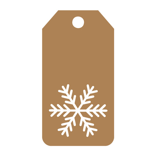 Snowflake Gift Tag SVG design for Cricut, Silhouette, laser cutting, vinyl, sublimation, gift tags, and craft projects.