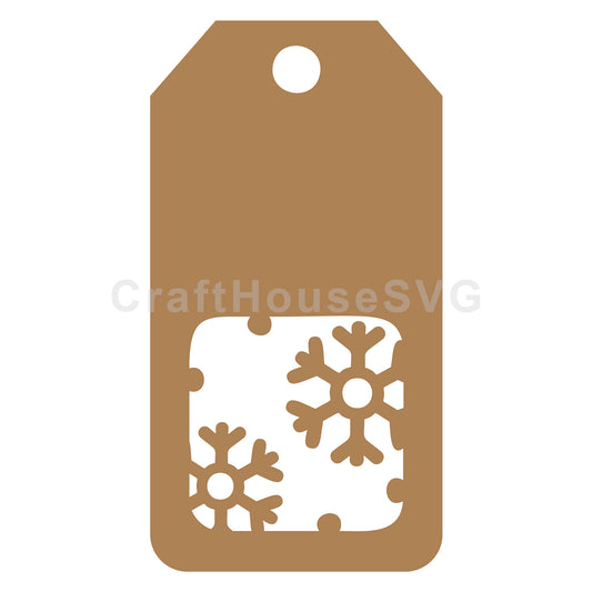 Framed Small Snowflakes Gift Tag SVG