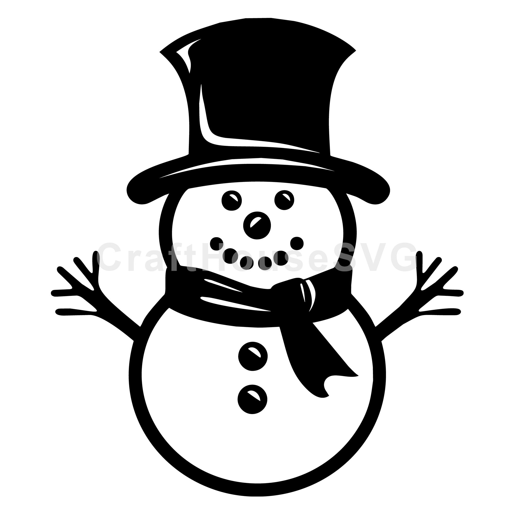 Festive Snowman with Wool Hat and Scarf | Winter SVG