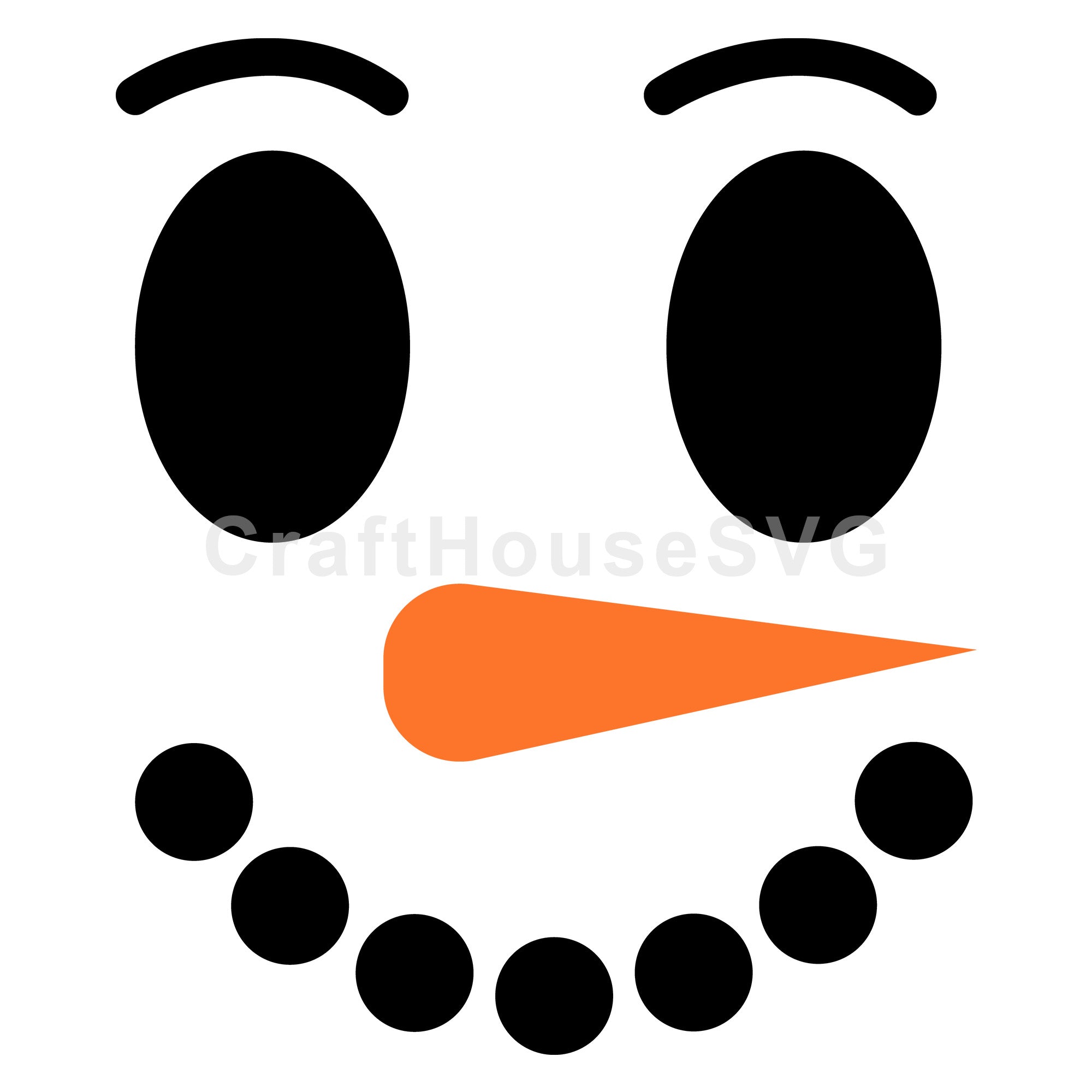 Button Smile Snowman Face SVG