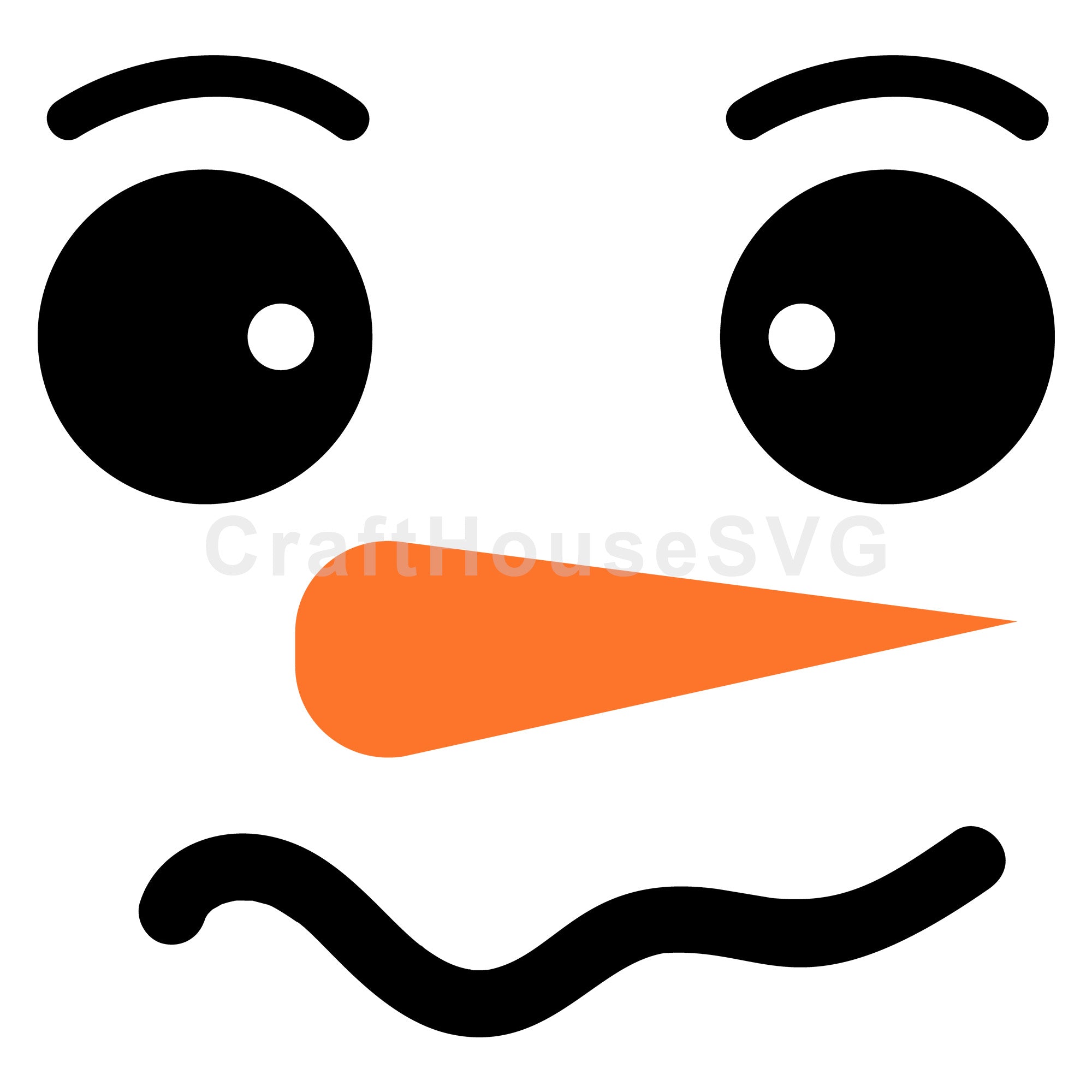 Snowman Face with Wavy Smile SVG