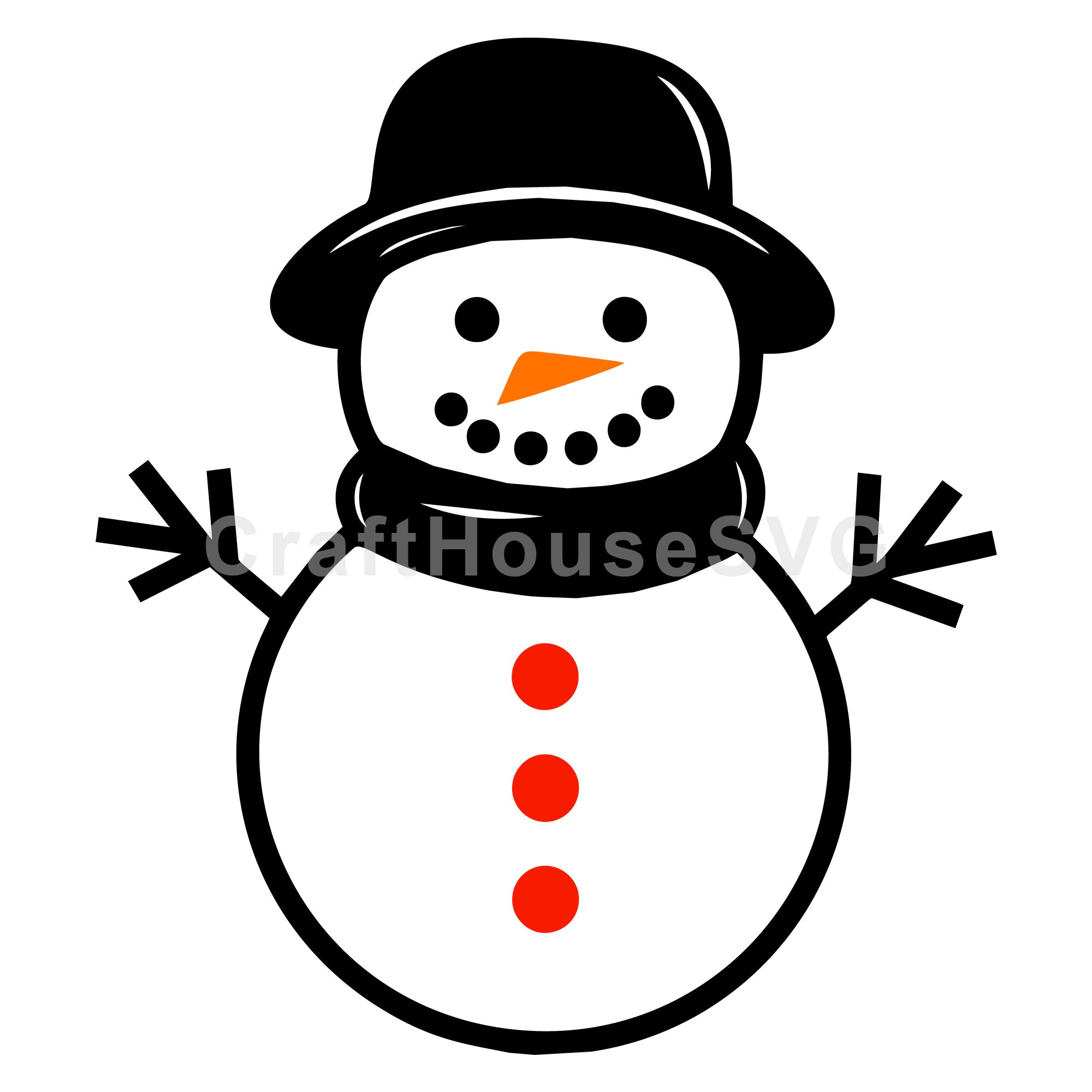 Joyful Snowman Winter SVG