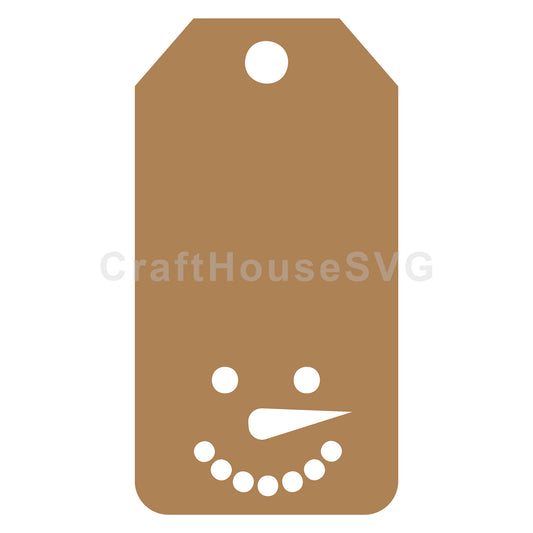 Snowman Face Gift Tag SVG