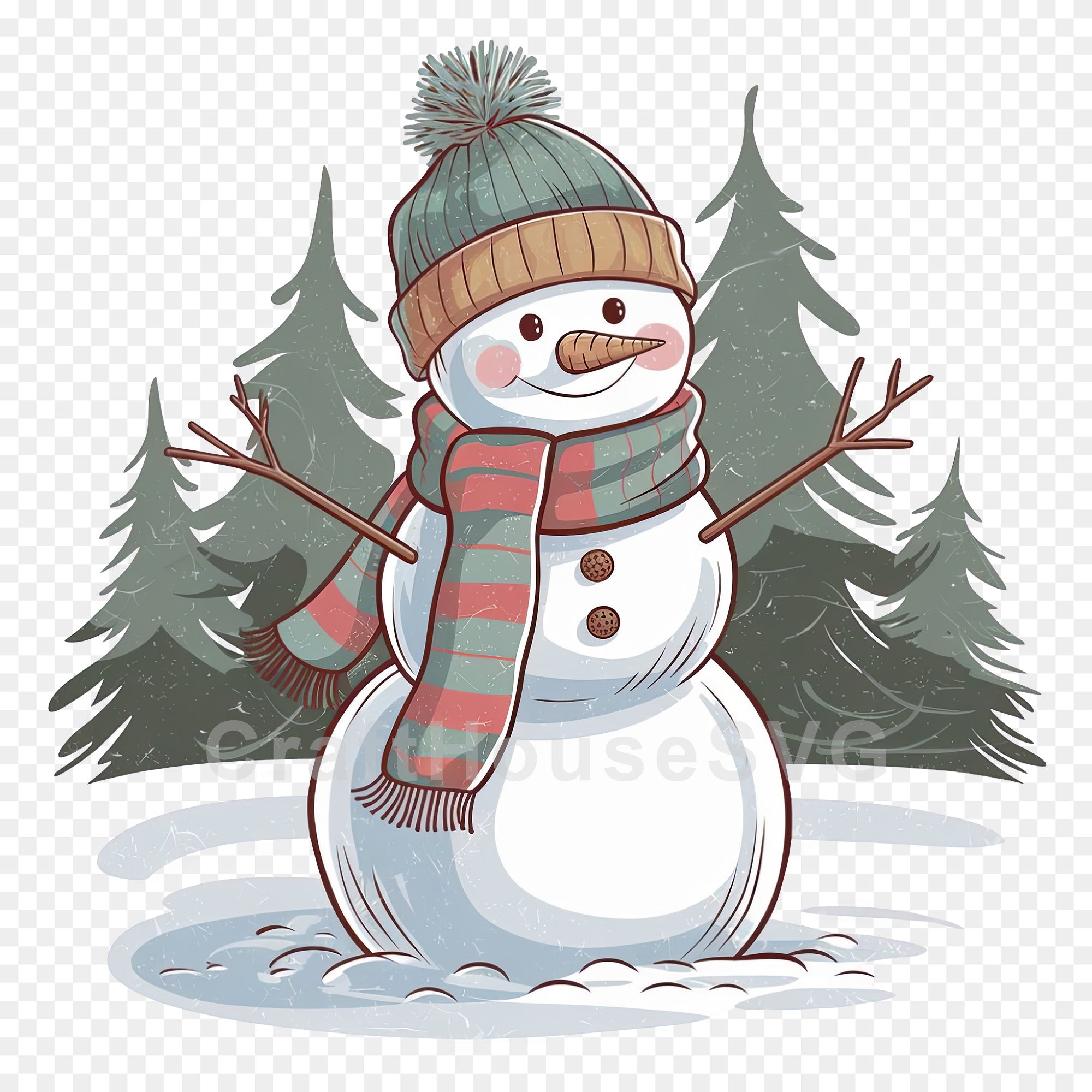 FREE Snowman Winter PNG Clip Art Sublimation