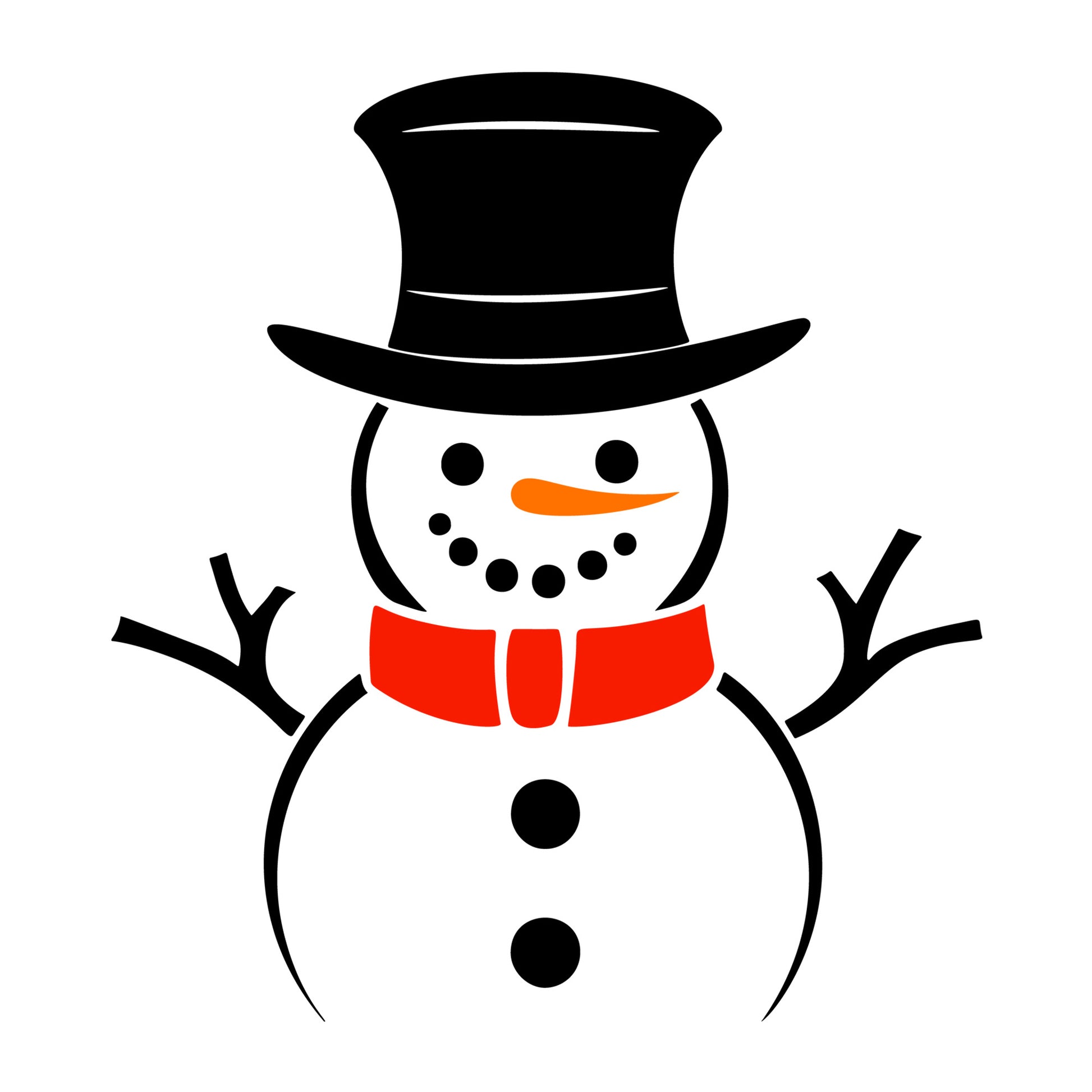 Snowman SVG design for Cricut, Silhouette, laser cutting, vinyl, sublimation, and Christmas winter craft projects.