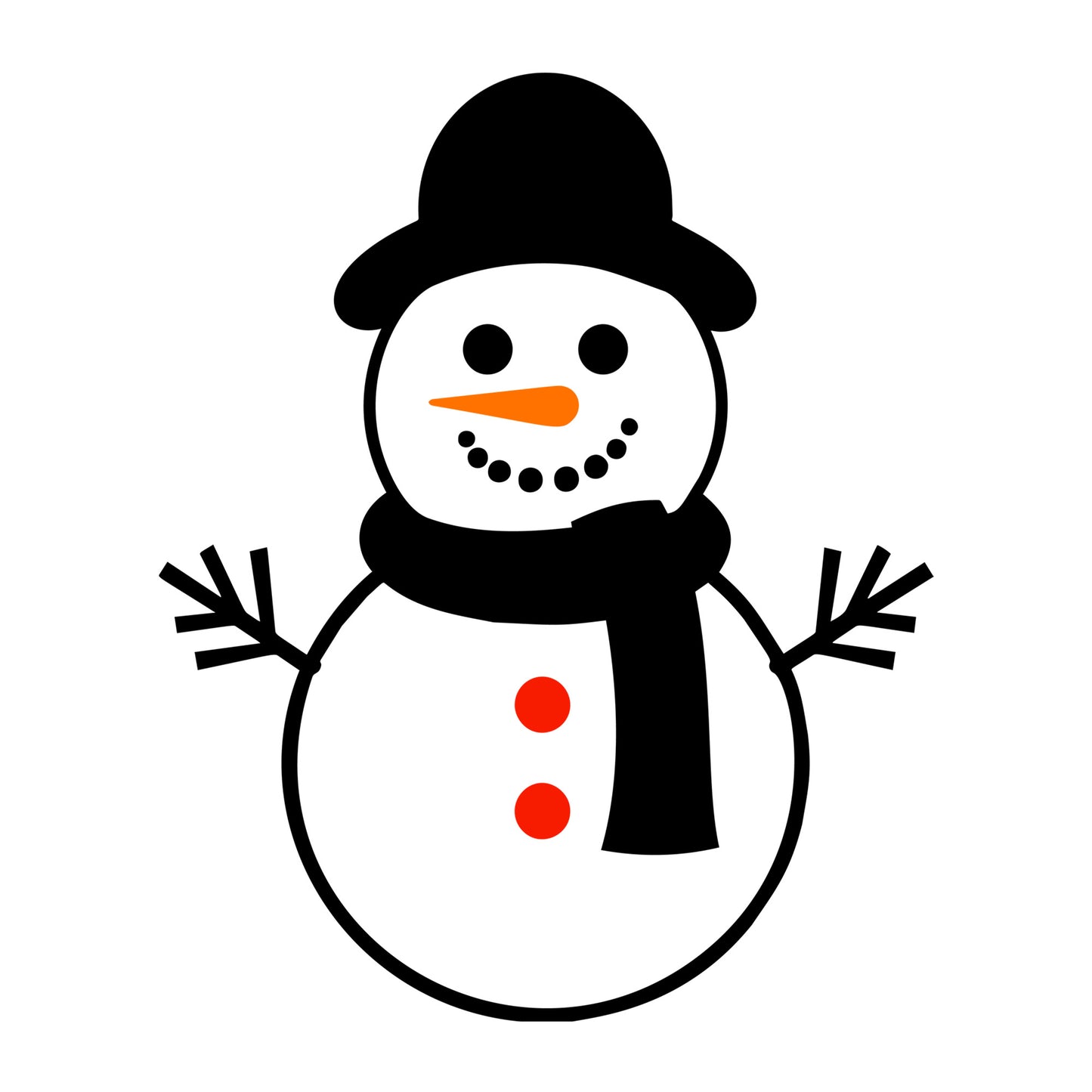 Snowman SVG design for Cricut, Silhouette, laser cutting, vinyl, sublimation, and Christmas winter craft projects.