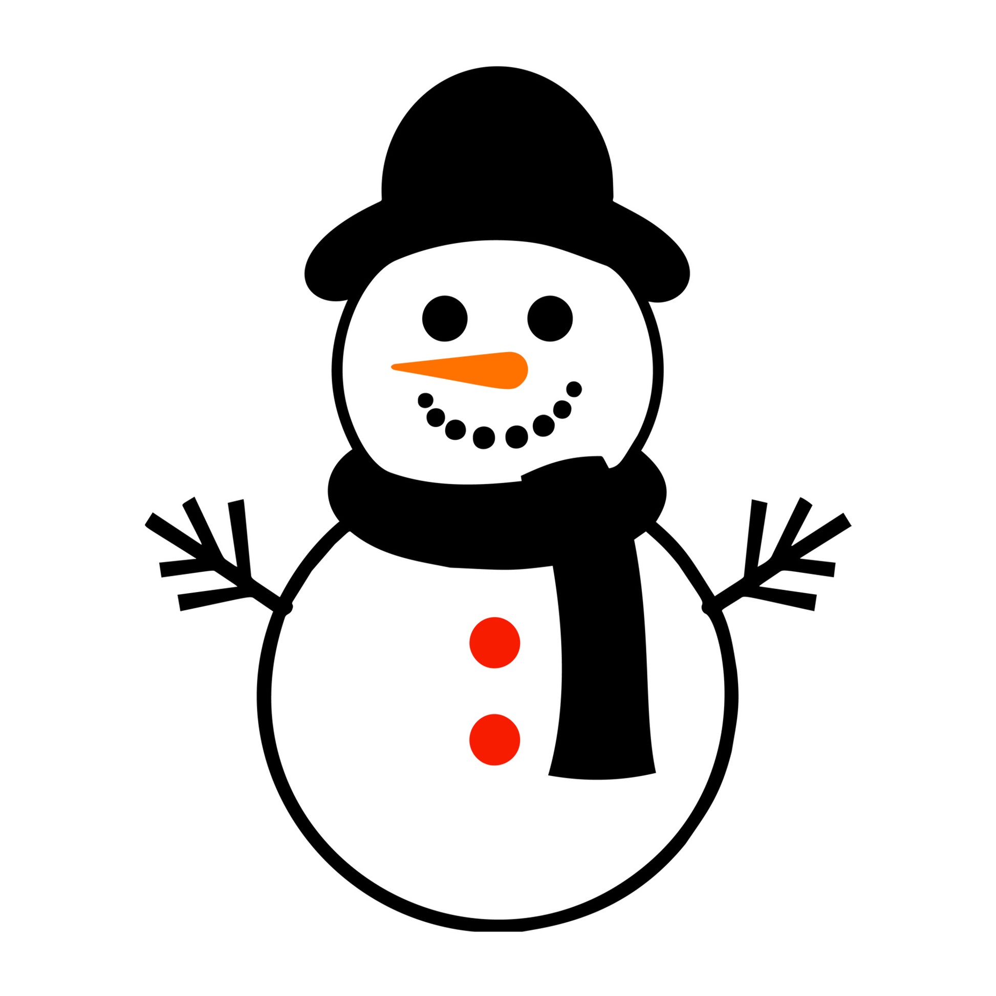 Snowman SVG design for Cricut, Silhouette, laser cutting, vinyl, sublimation, and Christmas winter craft projects.