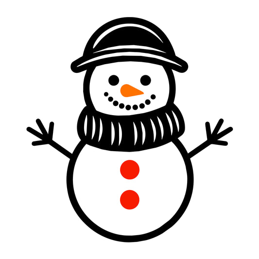 Snowman SVG design for Cricut, Silhouette, laser cutting, vinyl, sublimation, and Christmas winter craft projects.
