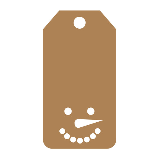Snowman Gift Tag SVG design for Cricut, Silhouette, laser cutting, vinyl, sublimation, gift tags, and craft projects.
