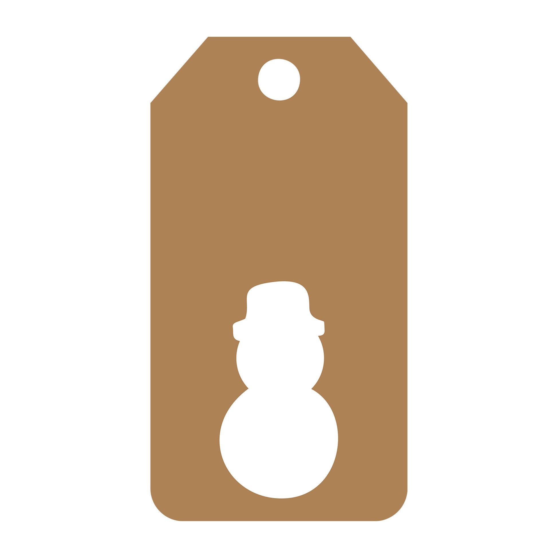 Snowman Gift Tag SVG design for Cricut, Silhouette, laser cutting, vinyl, sublimation, gift tags, and craft projects.