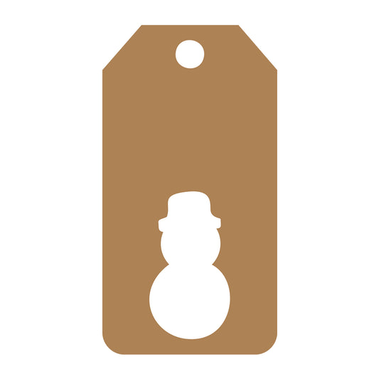 Snowman Gift Tag SVG design for Cricut, Silhouette, laser cutting, vinyl, sublimation, gift tags, and craft projects.