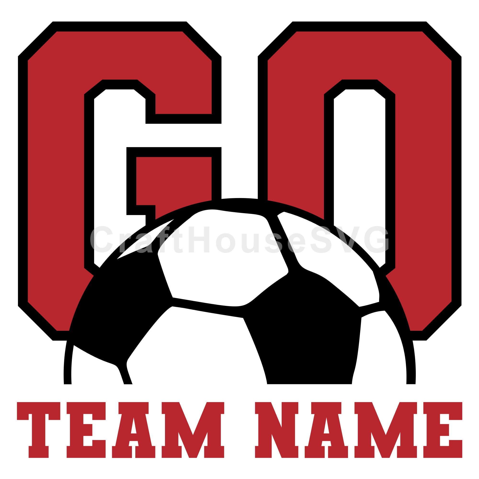 Go Team Soccer Ball Monogram SVG