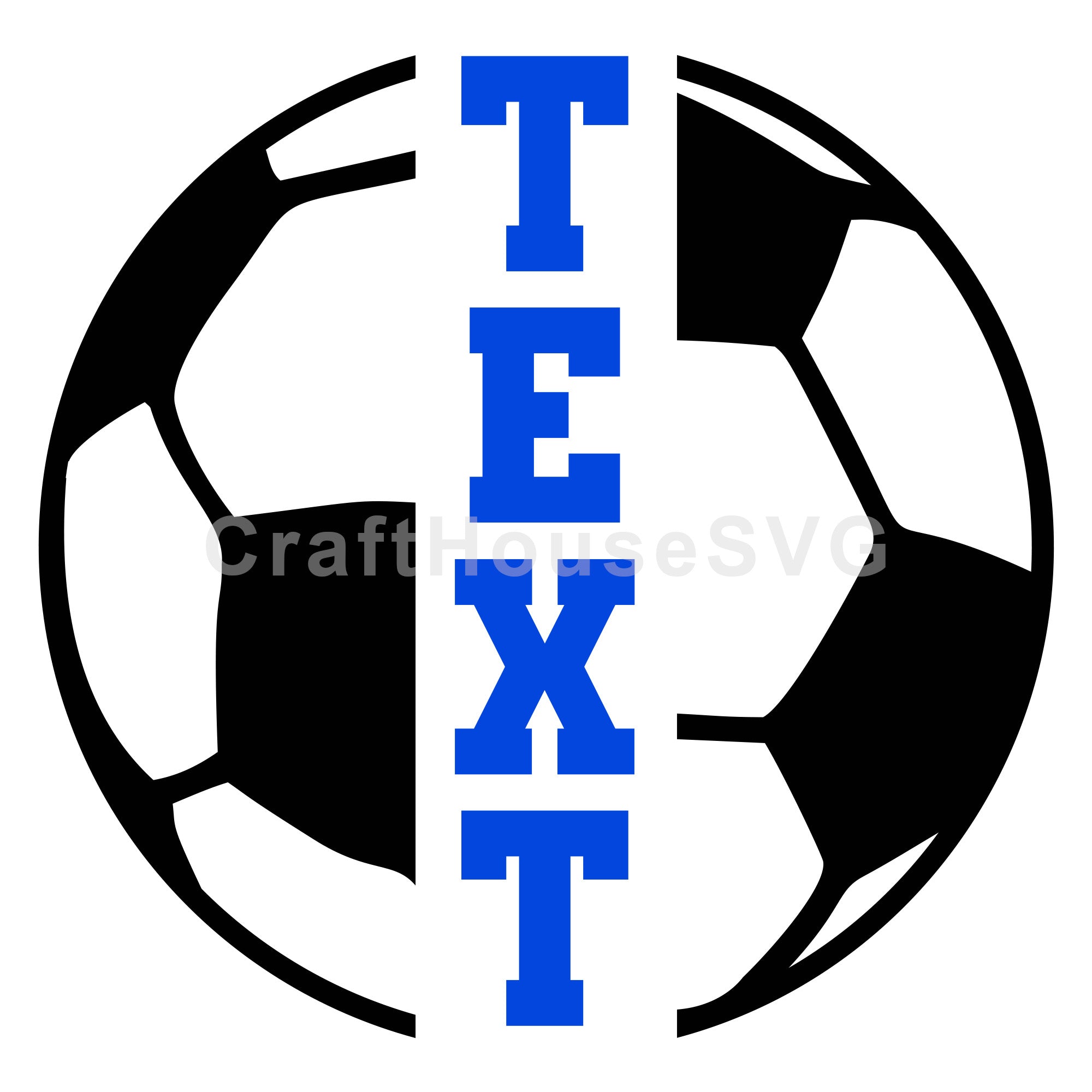 Split Vertical Soccer Monogram SVG