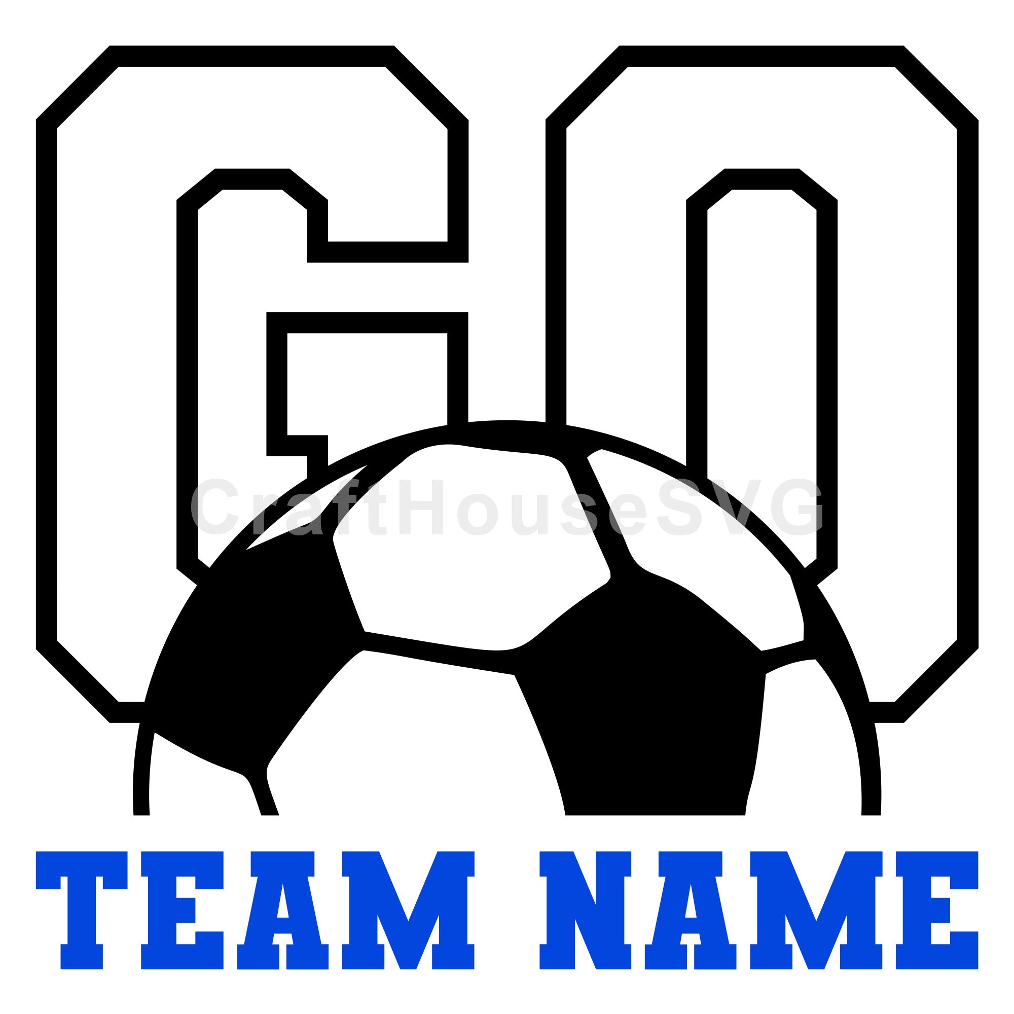 Go Team Name Soccer Ball Monogram SVG