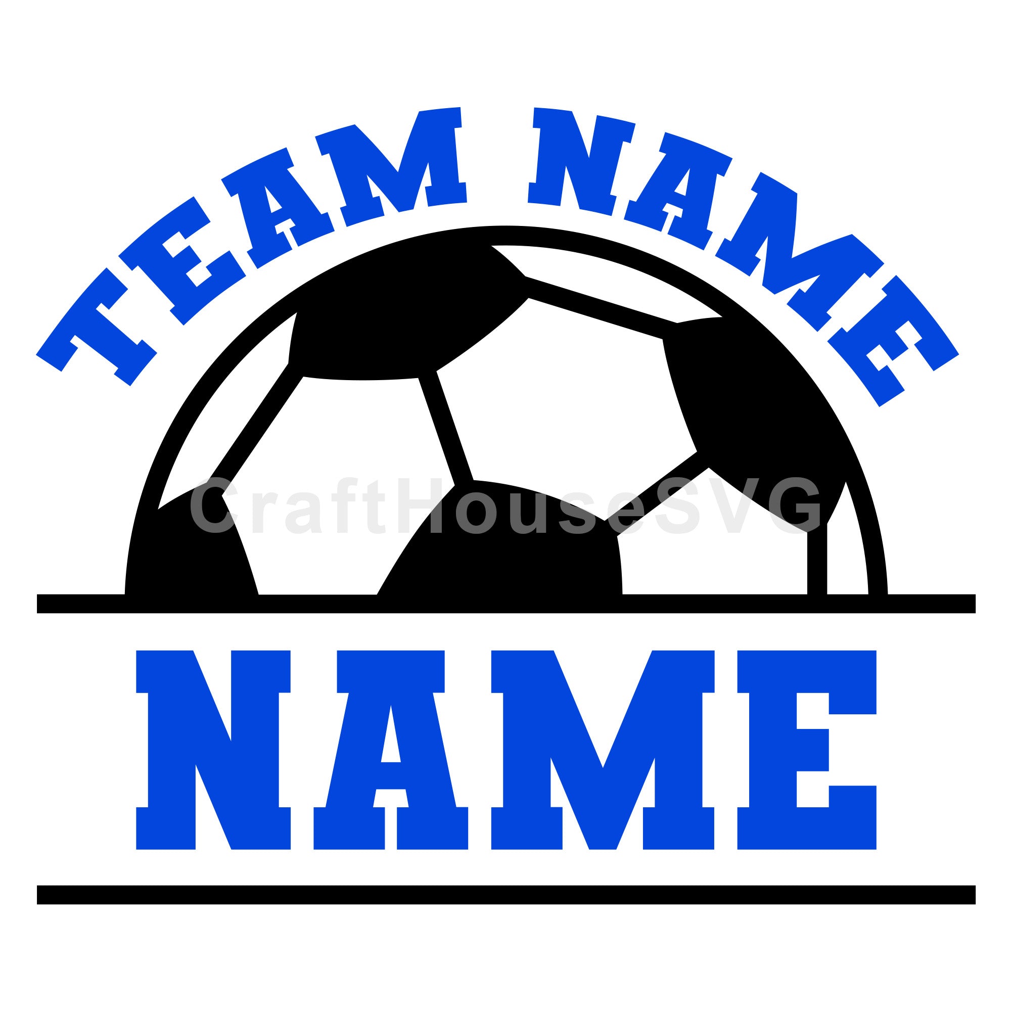 Arched Team Name Soccer Ball Monogram SVG