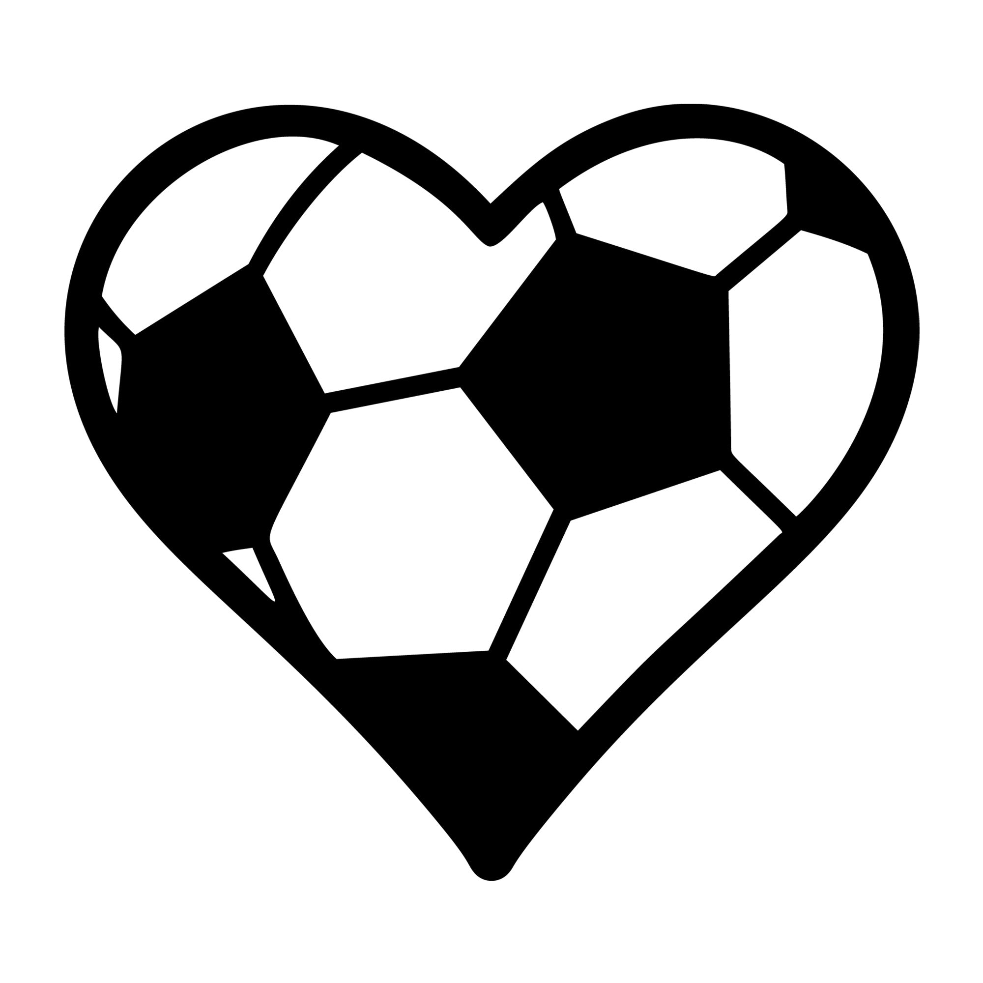 Soccer Heart SVG design for Cricut, Silhouette, laser cutting, vinyl, sublimation, and sports craft projects.