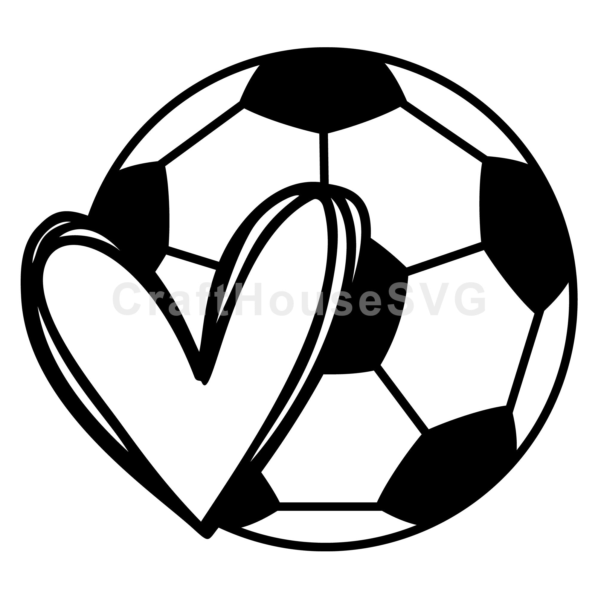 Soccer Sketchy Heart SVG