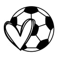 Soccer Heart SVG design for Cricut, Silhouette, laser cutting, vinyl, sublimation, and soccer craft projects.