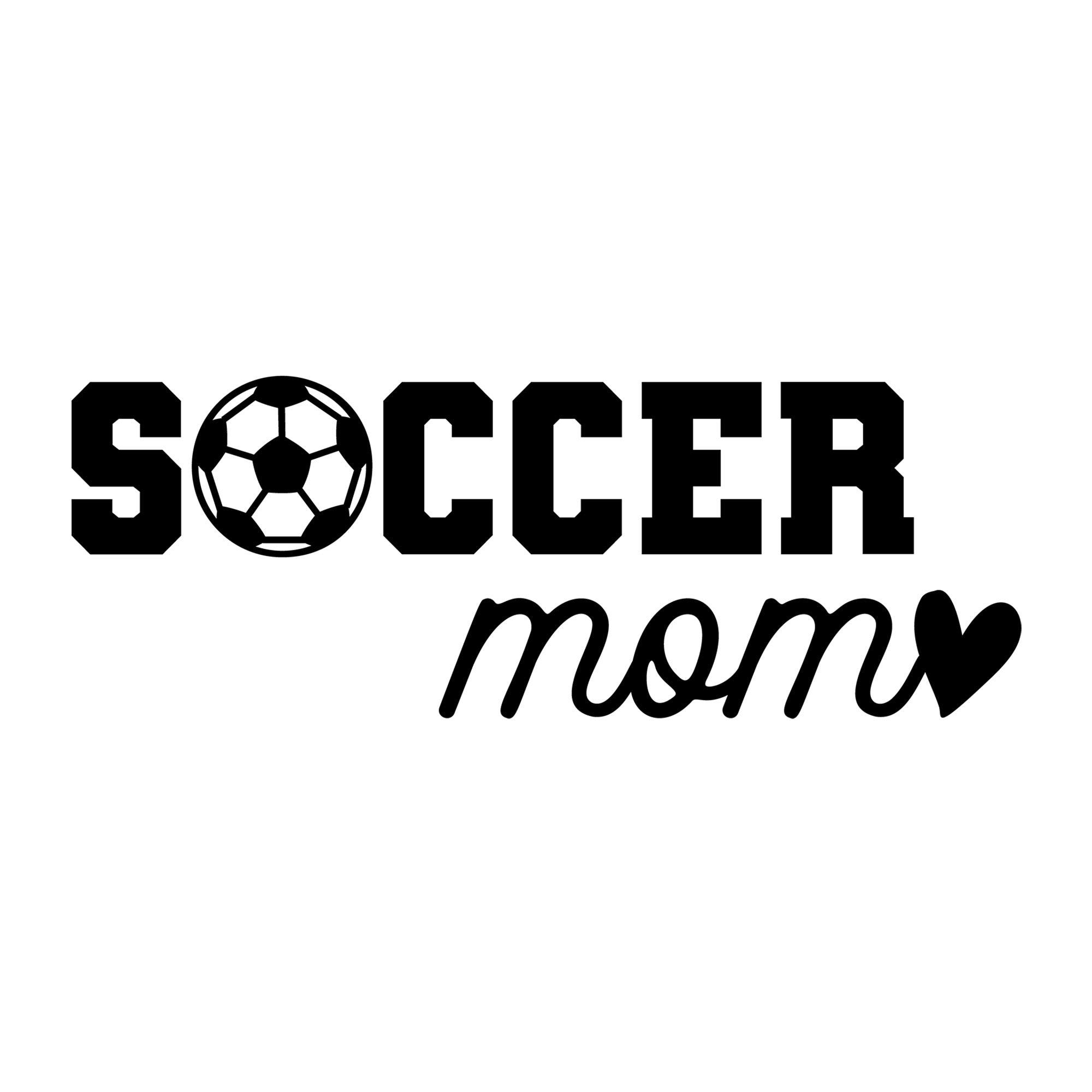 Soccer Mom Heart SVG design for Cricut, Silhouette, laser cutting, vinyl, sublimation, and soccer craft projects.