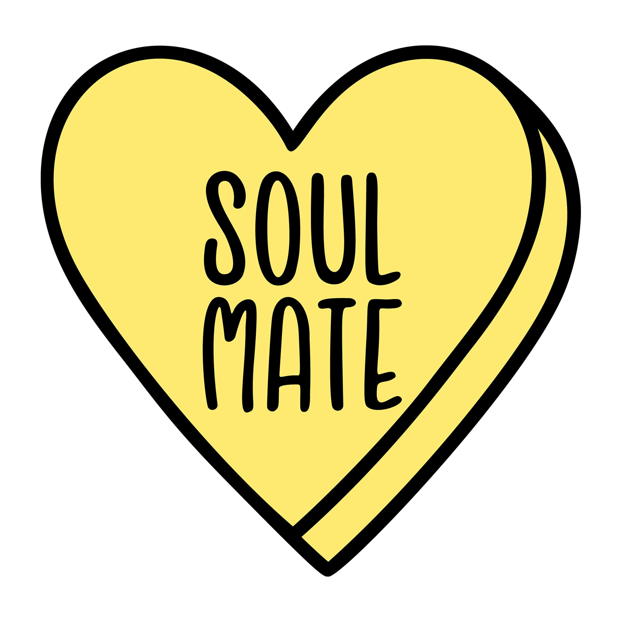 Soulmate SVG design for Cricut, Silhouette, laser cutting, vinyl, sublimation, Valentine conversation hearts, and craft projects.