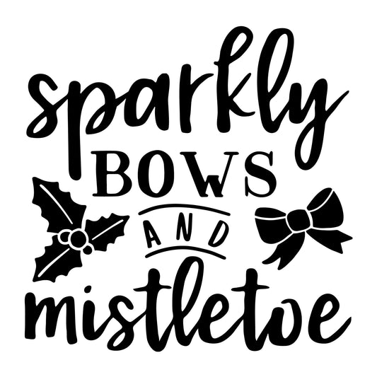 Sparkly bows and mistletoe SVG